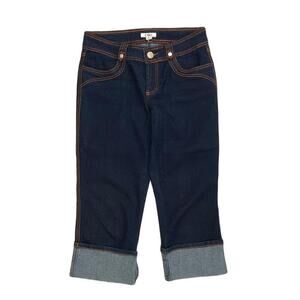 CATO Cuffed Capri Women's‎ size 6 Dark Wash Blue Denim Jeans